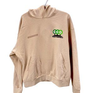 Pangaia Mens Tan Long Sleeve Hoodie "Vandy The Pink Save Our Forests" Sz S NWT